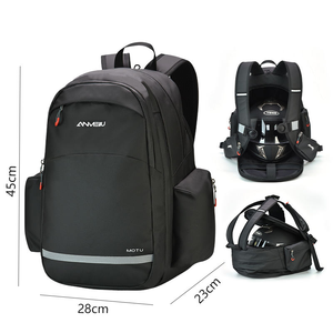 Sac à dos de moto imperméable de grande capacité, sac à casque, sac à dos de moto, fermeture éclair, équipement de voyage - Product Image 5