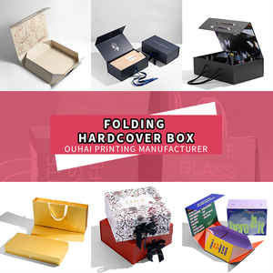 Boîte-cadeau de couleur noire classique Boîte magnétique rigide Emballage durable avec ruban de soie fermé et insert de papier d'emballage personnalisé - Product Image 3