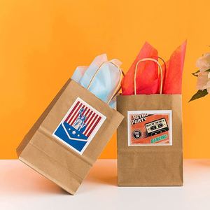 Bolsas de Regalo Pequeñas de Papel Kraft con Asas para Fiestas, Almuerzos Diarios, Boutiques, Tiendas de Comestibles, Bolsas de Compra de Papel Resistentes - Product Image 4