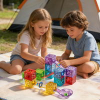 Blocs de construction magnétiques 26 pièces, ensemble de construction magnétique éducatif en plastique STEM, certifié EN71, personnalisé pour enfants