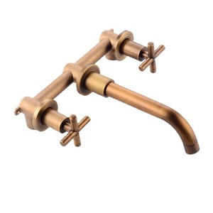 <span class=keywords><strong>Robinet</strong></span> de <span class=keywords><strong>lavabo</strong></span> encastré en cuivre massif à double poignée, classique, <span class=keywords><strong>3</strong></span> <span class=keywords><strong>trous</strong></span>, électroplaqué - Product Image 5