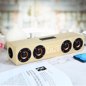 Altavoz portátil de madera con función de despertador, cuatro altavoces, Sonido Envolvente de 360 grados, alta fidelidad y graves pesados - Product Image 5