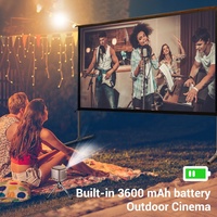 Proyektor Mini Android Sistem DLP Baterai Isi Ulang Saku Portabel WiFi BT 1080P Mendukung Proyektor Luar Ruangan untuk Smartphone