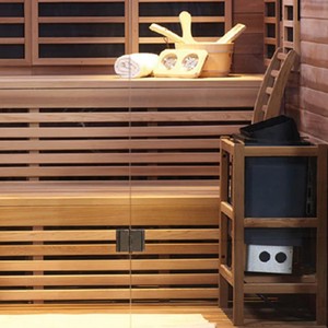 Sauna Interior de Madera Maciza de Cedro Rojo Canadiense para 5 Personas, Sauna Híbrida de Lujo, Sauna de Vapor Seco, de Doble Propósito - Product Image 5