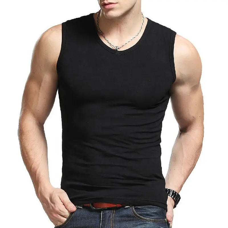 Active wear men singlet custom made athletic wear tank top men's singlet 100% cotton fabric slim fit gym active wear men singlet