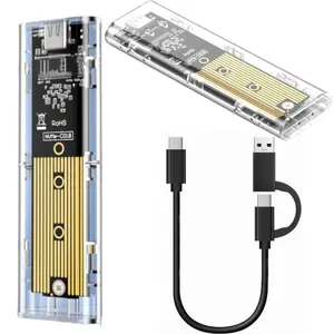 M.2 NVME PCIe NGFF SATA Dual Protocol SSD Case Clear USB Type C 10gbps pci-e M2 SSD custodia esterna trasparente Hard Disk Box