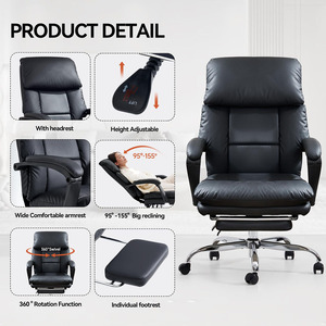 Silla Ejecutiva Giratoria de Cuero Personalizada OEM de <span class=keywords><strong>Suiza</strong></span>, Silla de Oficina de Alta Calidad, Materiales de Metal y PP, Suministro de Fábrica al por Mayor - Product Image 4
