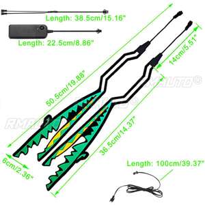 2x Bande lumineuse LED pour casque de moto style requin, feu de signalisation nocturne, bande lumineuse de nuit, autocollant lumineux modifié pour casque - Product Image 4