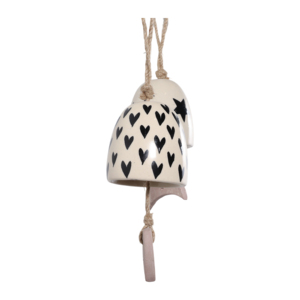 Campanelli a vento in ceramica dipinti a mano con campanelle a forma di cuore e luna per giardino, patio, portico, cortile - Product Image 3