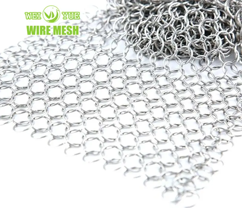 Chất lượng cao trang trí nhôm kim loại lưới Rèm chuỗi liên kết vải xếp nếp