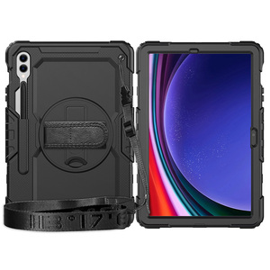 Para Samsung <span class=keywords><strong>Galaxy</strong></span> <span class=keywords><strong>Tab</strong></span> S9 FE S9 <span class=keywords><strong>Plus</strong></span> 12,4 "2023 X810 Funda universal de silicona con correa para el hombro Funda protectora de pantalla PET incorporada - Product Image 1