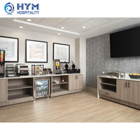 Base de lit Queen 5 étoiles personnalisée en panneaux de bois modernes de la marque Hyatt Select, bureau intégré, mobilier hôtelier FF&E de haute qualité