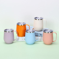 Mug à café en acier inoxydable à double paroi de 360 ml (12 oz) OEM ODM, tasse isotherme sous vide avec poignée, couvercle sans BPA, logo personnalisé, couleur et emballage sur mesure