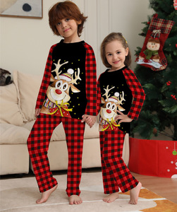 Pijamas de Natal para Família com Estampa de Feliz Natal, Conjunto de Pijamas de Manga Longa por Atacado - Product Image 4