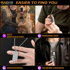 Fabricante de artesanías de metal, etiquetas de perro dobles personalizadas, silenciador, gomas redondas de silicona, etiquetas de identificación, juego de silenciador completo con cadenas de bolas - Product Image 6