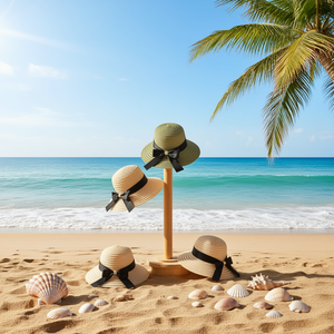 Sombrero de Paja Angelina con Lazo Negro de 8 cm Ajustable para Mujer, para Usar en la Playa en Verano - Product Image 3