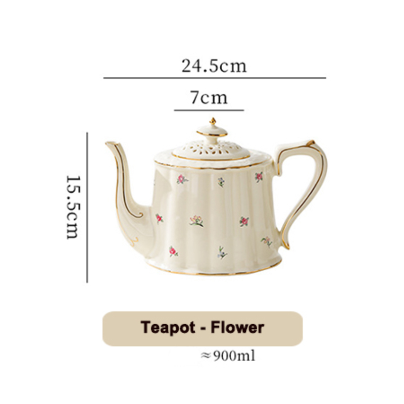 white Teapot - Flower