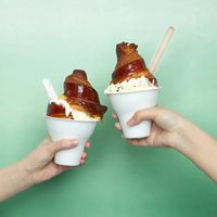 Gobelets à glace en papier jetables blancs, bols à dessert en forme de cône pour sundae, yaourt glacé