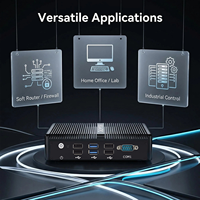 EGLOBAL J5005 Mini PC Industri Tanpa Kipas 4x LAN 2.5G, RS232 COM, HD, 6x USB, -20~60 ° C, 1x Slot DDR4, Komputer Tangguh dengan SSD MSATA
