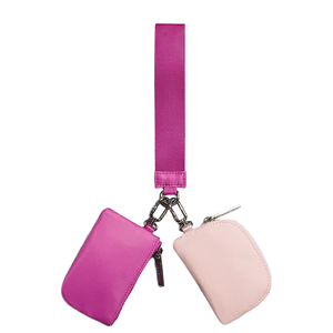 Portefeuille double de luxe pour créateur, avec fermeture éclair, couleur citron, porte-cartes, bracelet, porte-clés, double pochette, porte-monnaie en polyester - Product Image 1