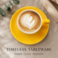 Ensemble tasse et soucoupe à latte en céramique avec motif en forme de tulipe pour la mise en table hôtelière, commandes en gros pour revendeurs et acheteurs professionnels