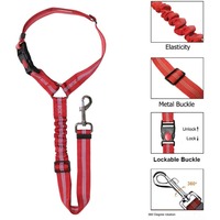 Ceinture de sécurité pour chien réglable en nylon élastique réfléchissant pour siège de voiture