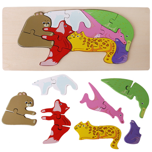 Commercio all'ingrosso <span class=keywords><strong>Montessori</strong></span> in legno cartone animato 3d Puzzle giocattoli produttore vendita diretta bambino sviluppo precoce apprendimento giocattoli educativi - Product Image 4