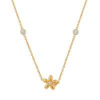 Nouvelle collection 2026 : Parure de bijoux pour femme, motif floral délicat, collier, boucles d'oreilles et bracelets, petits charms floraux dorés TGXL14296
