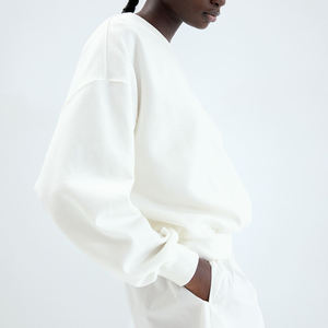 Venta al por mayor sudaderas mujeres Premium Logo cuello redondo sudaderas 100% algodón de gran tamaño mujeres sudadera OEM fabricación - Product Image 3