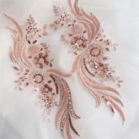 Nouveaux accessoires de robe de mariée en dentelle brodée de paillettes colorées vintage bricolage perle