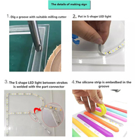 Nouvelle génération de tubes néon séparés 12V bandes lumineuses flexibles silicone flex led néon séparé avec accessoires outils