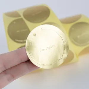 Minsda Waterproof Custom Roll Logo Luxury Packaging Bottle Embossed Gold Foil Labels Stickers Printing For Food Cosmetic
