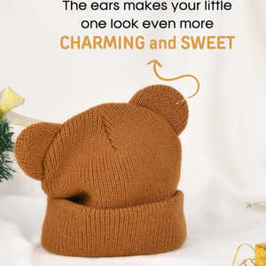 Bonnets en pur coton avec oreilles <span class=keywords><strong>d</strong></span>'ours pour bébés et jeunes enfants - Product Image 3