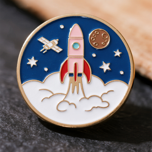 Insignia de metal de la <span class=keywords><strong>misi</strong></span>ón espacial Fabricante OEM Pin de esmalte de lanzamiento de cohete personalizado - Product Image 2