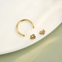 Boucles d'oreilles en acier inoxydable Toposh à filetage interne, boucles d'oreilles en forme de roche CBR, cartilage, tragus, septum, daith, piercing d'oreille, bijoux, anneaux de nez