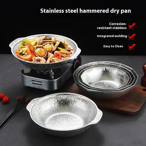 Japanse commerciële kleine hotpot van roestvrij staal, antiaanbaklaag, droge pan, multifunctioneel, geschikt voor gas & inductie, voor restaurants en feesten - Product Image 4