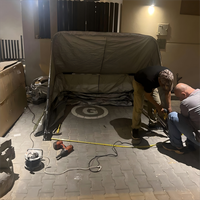 Auvent de voiture pliable semi-automatique, tente de garage, robuste, imperméable, résistant aux UV, garage de voiture portable pour le stationnement en extérieur, le camping