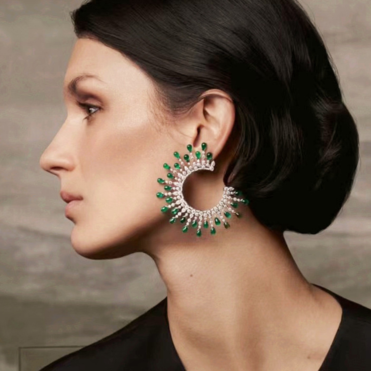 Orecchini A Cerchio Bohemien Con Strass, Perle E Occhio Evil Eye - Color Oro, Vintage, Per Donna