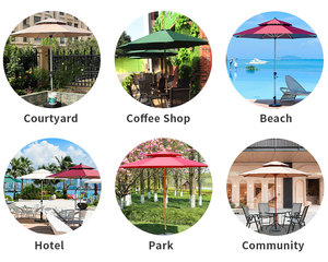 Sombrilla Cuadrada Grande FEAMONT con Manivela Manual para Jardín y Uso Comercial con Poste de Aluminio y Ventilación - Product Image 3