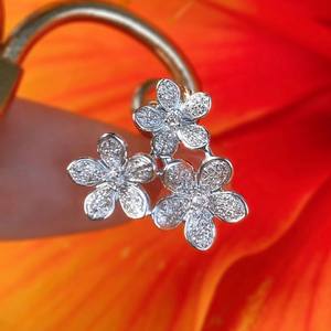 E3625 Pendientes de diamantes de oro blanco, corte redondo brillante, color D natural, joyería romántica de boda para mujer - Product Image 4