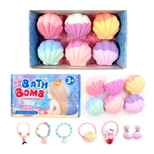 Bombes de bain en vrac à marque privée, biologiques, à coquille, riches en bulles, aux huiles essentielles naturelles, coffret cadeau pour enfants avec jouets à l'intérieur - Product Image 2