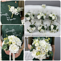LISSE tenant artificielle soie Rose Babybreath mariée fleurs Bouquets décorer mariage Bouquet de mariée pour la mariée