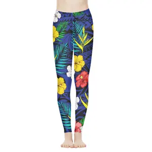 Hot Sale Polynesian Print Custom LOGO Wholesale Yoga Plus Size Women's Pants &amp Trousers Waist Trainer Leggings Pant Women