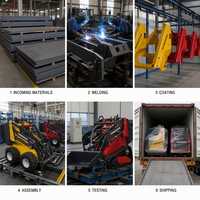 Chargeuse compacte sur pneus de 700 kg à moteur essence, télécommandée, certifiée EPA CE, avec grappin à bois, ripper et marteau, directement de l'usine