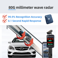 SHUNXIANG Barrera de Radar Inalámbrica de 80 GHz con Protección Anti-impacto IP65, Motor con Acabado Cepillado, Bluetooth y Depuración por APP, Recta