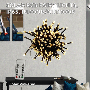 RGB 100 Chuỗi Năng Lượng Mặt Trời Powered Cảm Biến Chuyển Động Cổ Tích Vòng Hoa Trắng Ấm Ip44 Không Thấm Nước Trong Nhà/Ngoài Trời Vườn Giáng Sinh Đảng Trang Trí Nội Thất - Product Image 3
