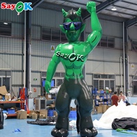 Statue de cube humain géante gonflable, modèle de muscle homme, mascotte gonflable Hulk, publicité, éclairage LED, personnage de dessin animé gonflable, ballon