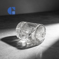 Flacon de parfum en verre transparent cylindrique de luxe, coupe géométrique, 100 ml, avec bouchon, logo personnalisable, boîte d'emballage