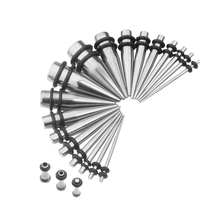Tapers d'oreille romantiques en acier chirurgical 316L avec anneaux en O, 1,6 mm-12 mm, bijoux plug et tunnel pour cadeau de mariage, sertissage griffe