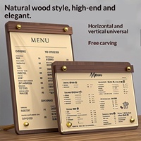 Présentoir de Table en Acrylique pour Menus et Listes de Prix A4 – Idéal pour Cafés, Salons de Thé et Restaurants Haut de Gamme – Support de Bureau en Noyer